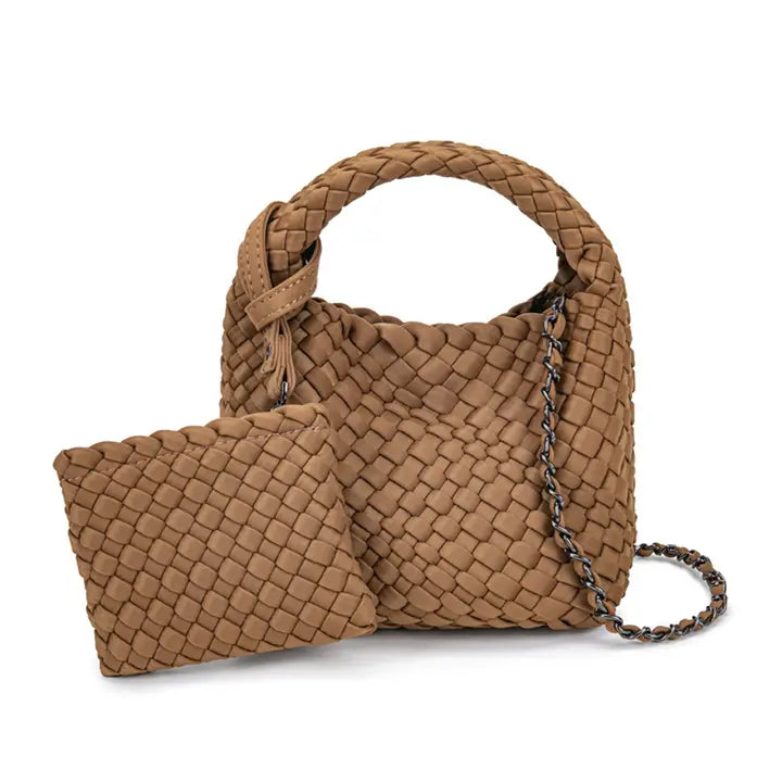 Mini Woven Basket Purse (caramel)