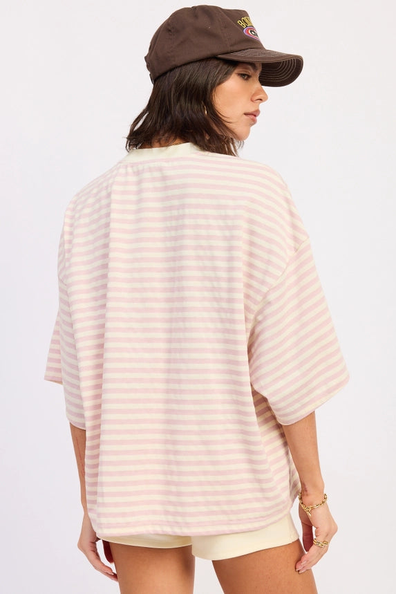 Park Oversized Tee (pink/ivory)