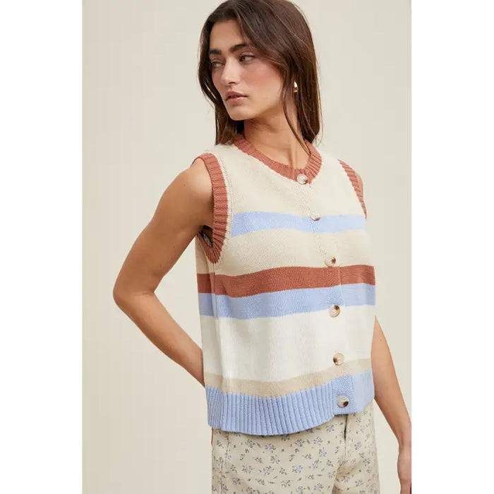Stone Sky Stripe Vest