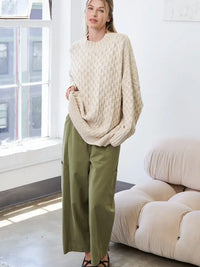Monroe Checkered Sweater (ivory)