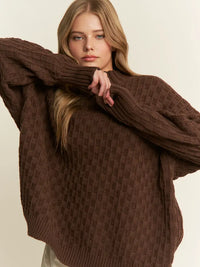 Monroe Checkered Sweater (chocolate)