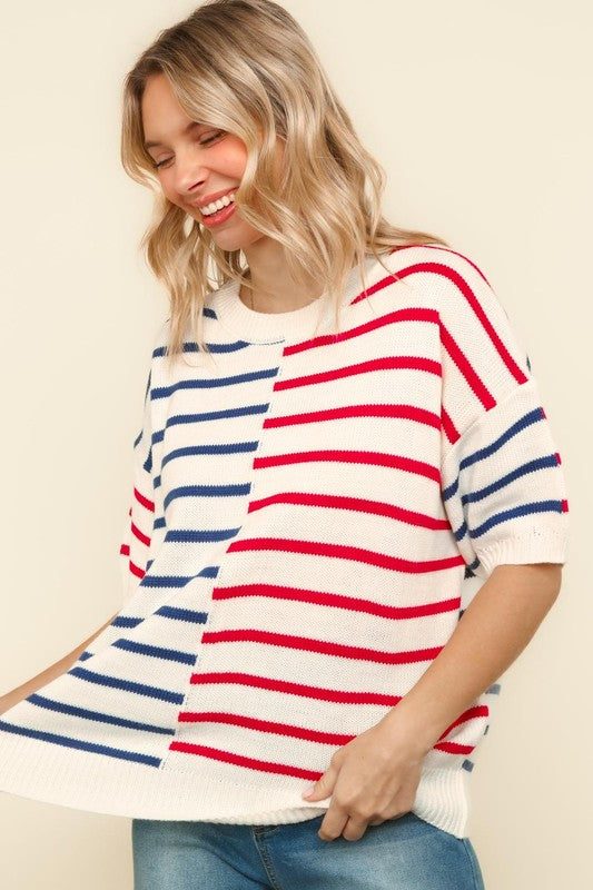 Striped RWB Tee - GEORGE-MARY'S