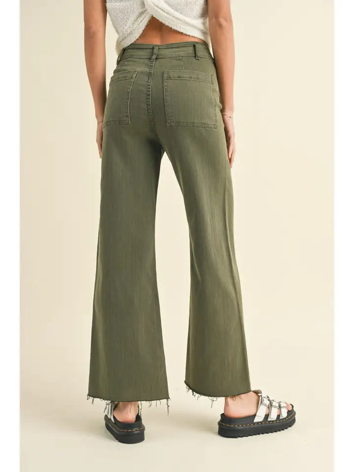 Marine Fit Wide Leg Pants (fade olive)