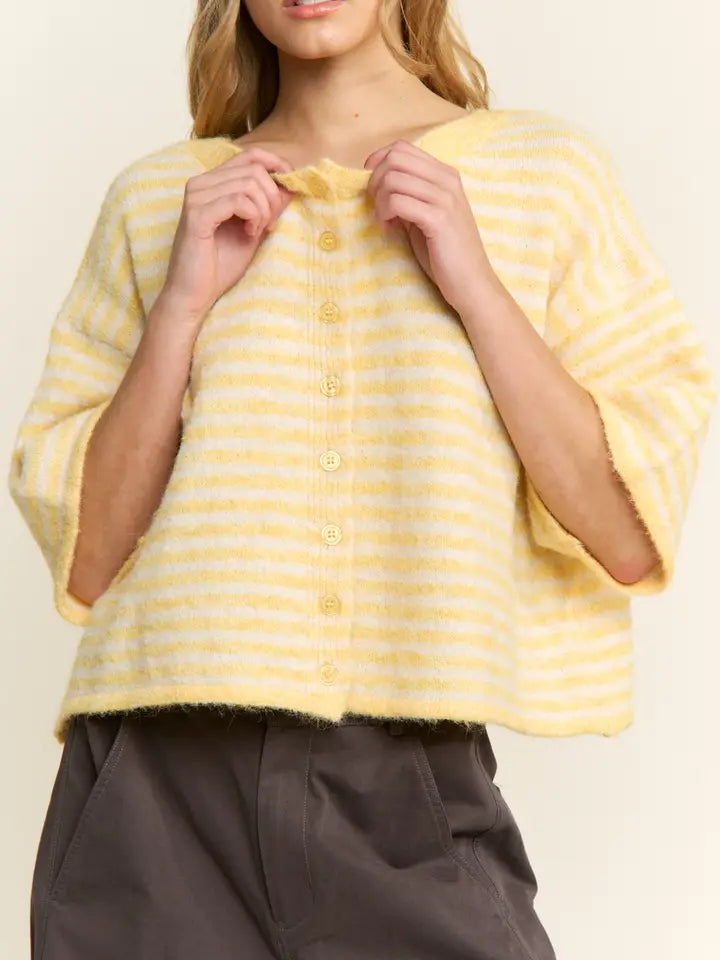 The Penny Cardigan (yellow/ivory)