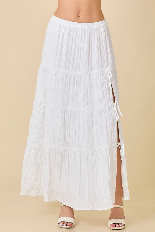 White Side Tie skirt