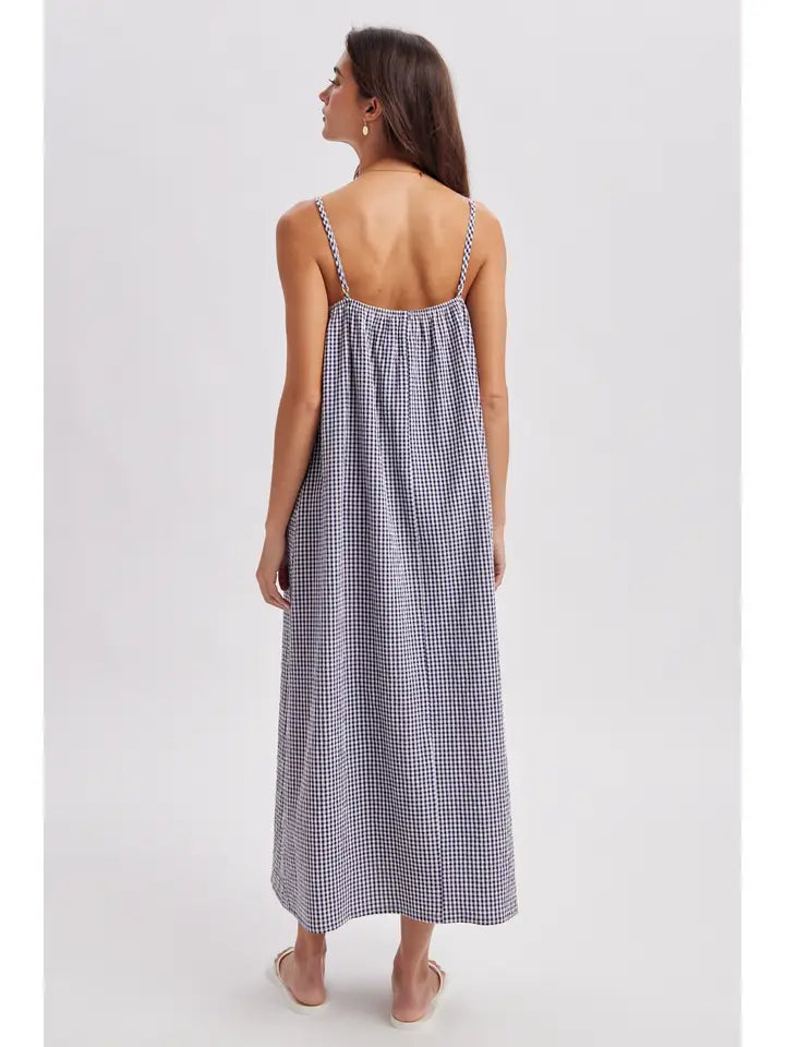 Gingham Maxi Dress (navy)