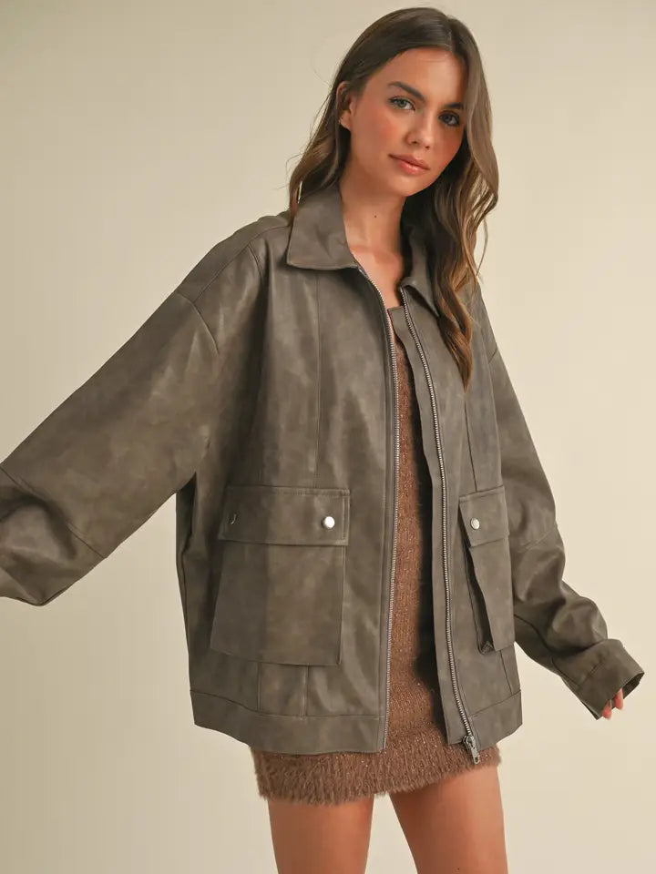 SALE The Ralph Oversized Leather Bomber