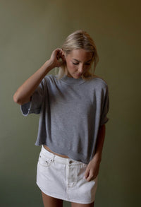 Charlie Boxy Knit Top (heather) - GEORGE-MARY'S