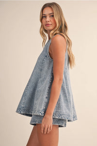 Trapeze Denim Shorts