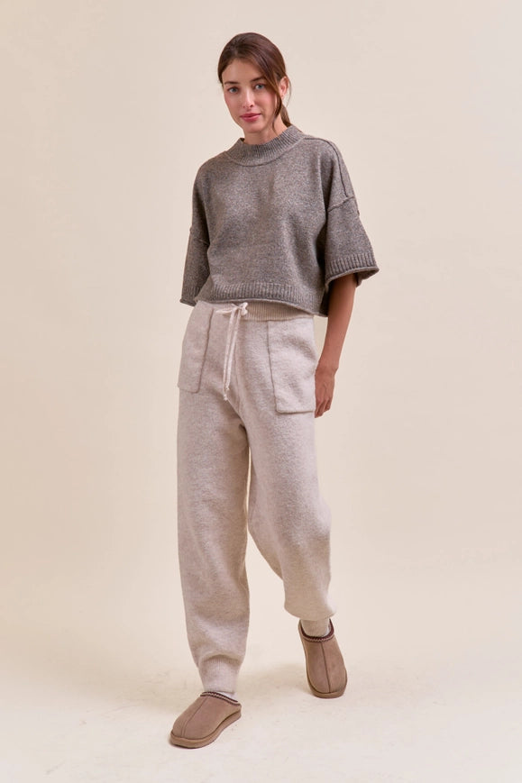 Eleanor Sweater Top (charcoal brown)