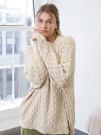 Monroe Checkered Sweater (ivory)
