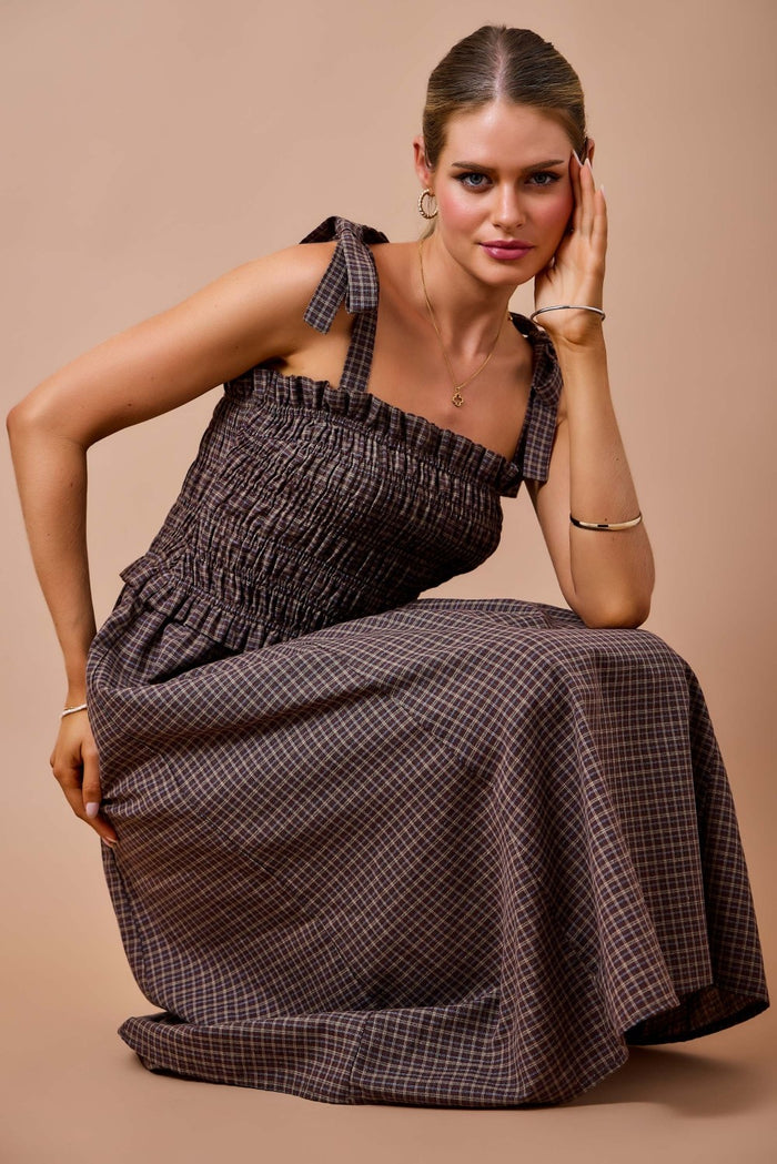 Wylie Plaid Maxi Dress