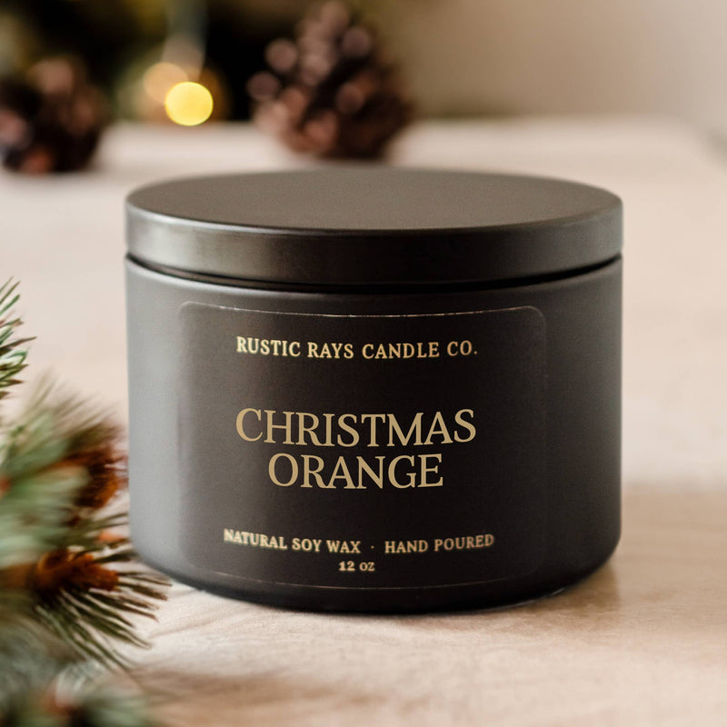 Christmas Orange Winter Soy Candle - 12oz Double Wick - Gift