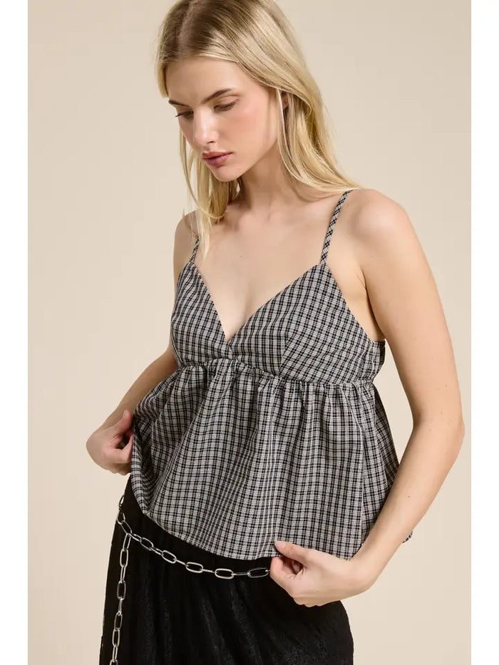 Gingham Tank Top (black) - GEORGE-MARY'S
