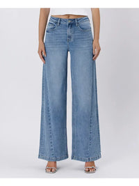 High Rise Twisted Seam Palazzo Jeans