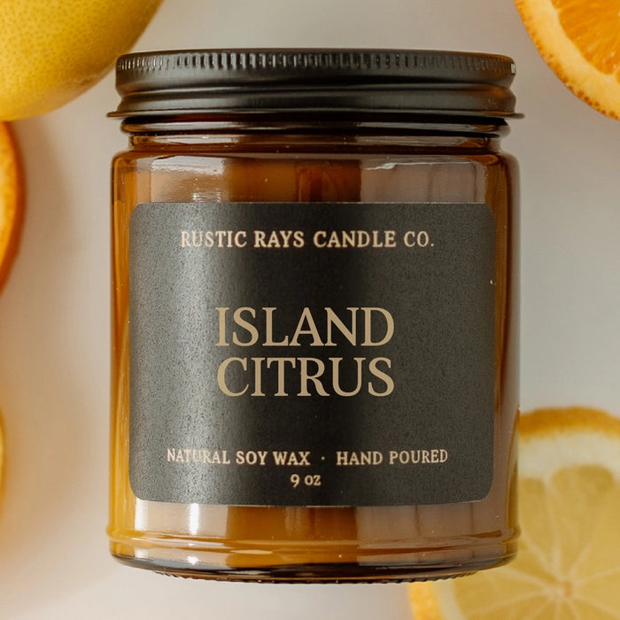 Island Citrus Soy Candle - Amber Jar - 9 oz