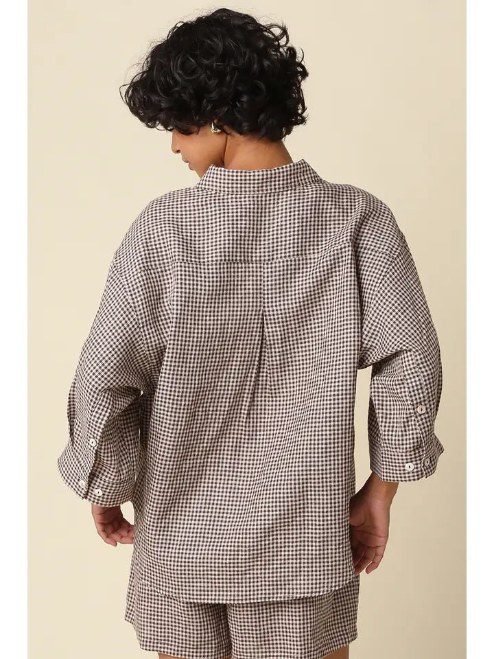 Gabi Gingham Linen Shirt