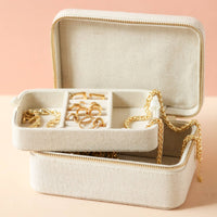 Natural Linen Jewellery Case