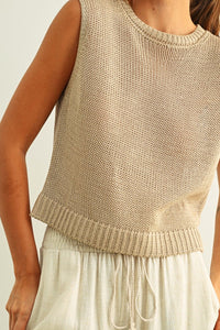 Boxy Cropped Tank (stone)