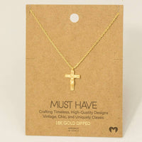 Gold Dipped Crucifix Cross Pendant Necklace - GEORGE-MARY'S