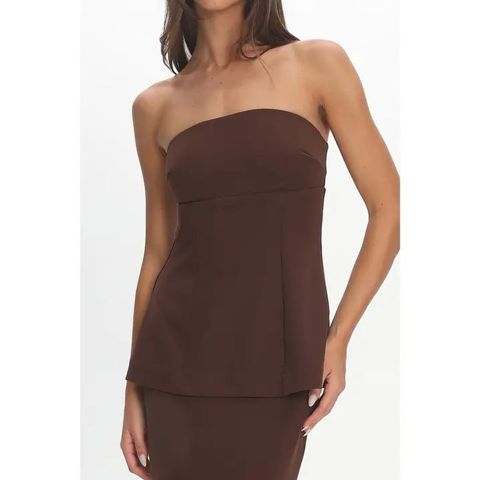 Choclate Peplum Dress