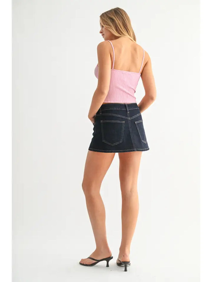Rinse Denim Skort (indigo)