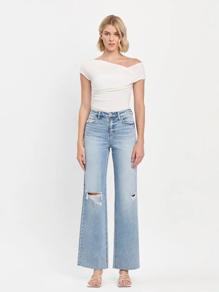 Cult Distressed Wide Leg Denim