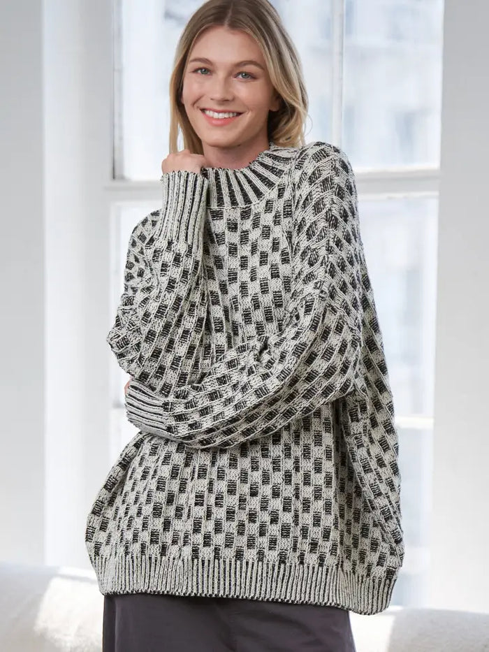 Monroe Checkered Sweater (black)