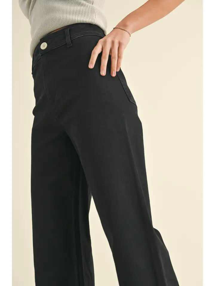 Marine Fit Wide Leg Pants (fade black)