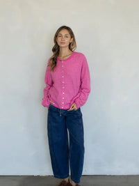 The Piper Cardigan (bubblegum stripe) - GEORGE-MARY'S