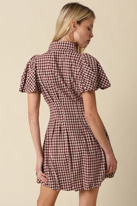 Owen Gingham Dress (maroon)
