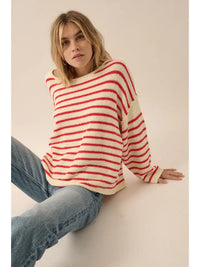 Prentiss Striped Sweater (cream/red) - GEORGE-MARY'S