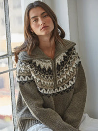 Fair Isle Zipper Sweater