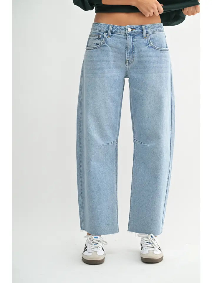 Mid-Rise Barrel Jeans