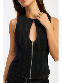 Rowie Keyhole Tank Top (black)