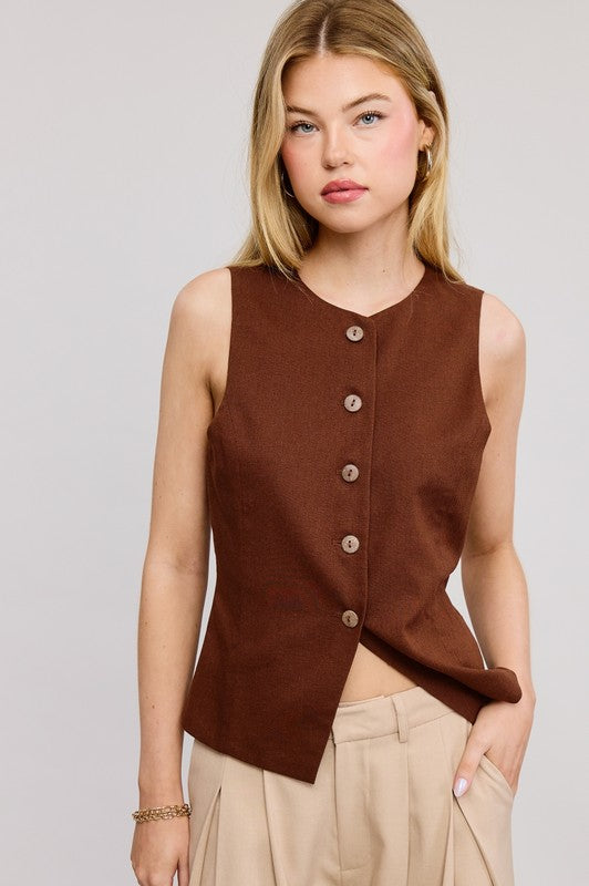 Round Neckline Vest (wood)