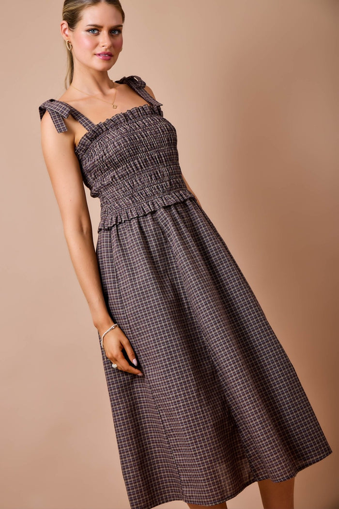 Wylie Plaid Maxi Dress