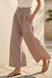 Gingham Smocked Pants - GEORGE-MARY'S
