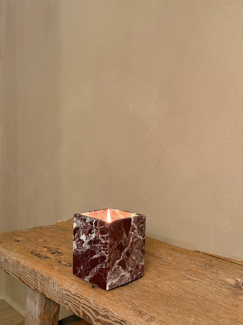 Rosso Levanto Marble Candle
