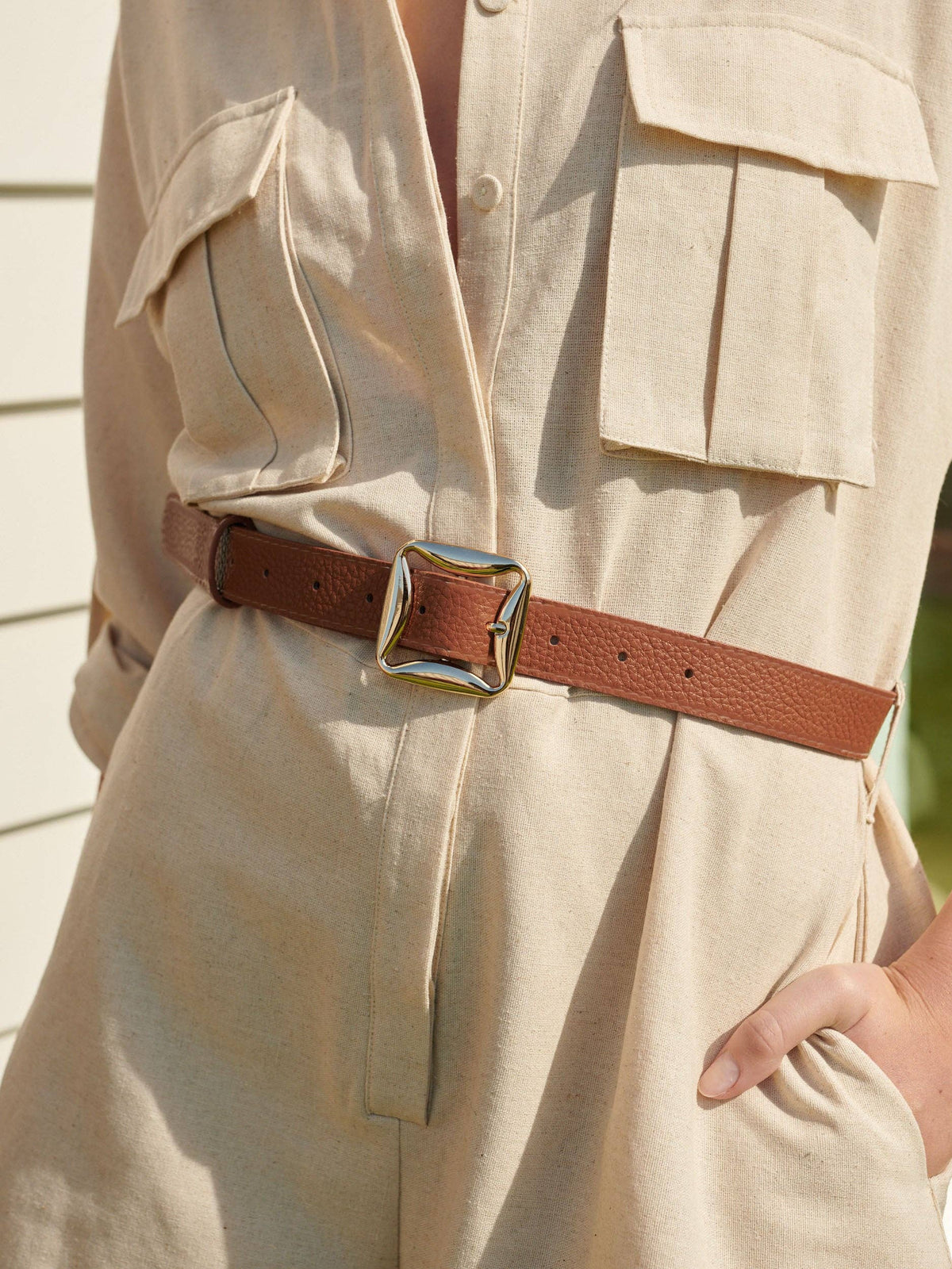 Matte Maison Square Buckle Belt - GEORGE-MARY'S