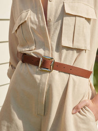 Matte Maison Square Buckle Belt - GEORGE-MARY'S
