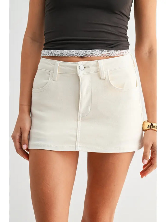 Rodeo Denim Skort (ecru)