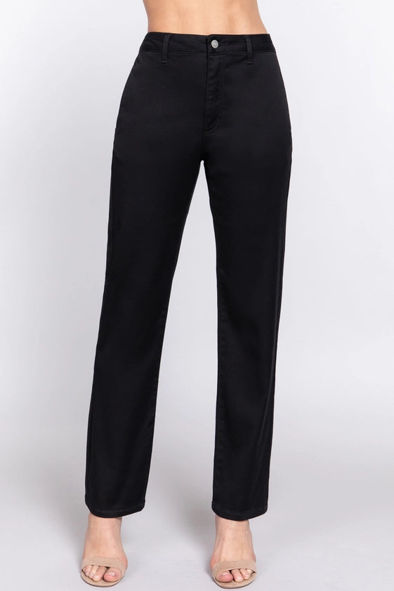 Straight Twill Trousers