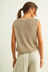 Boxy Cropped Tank (stone)