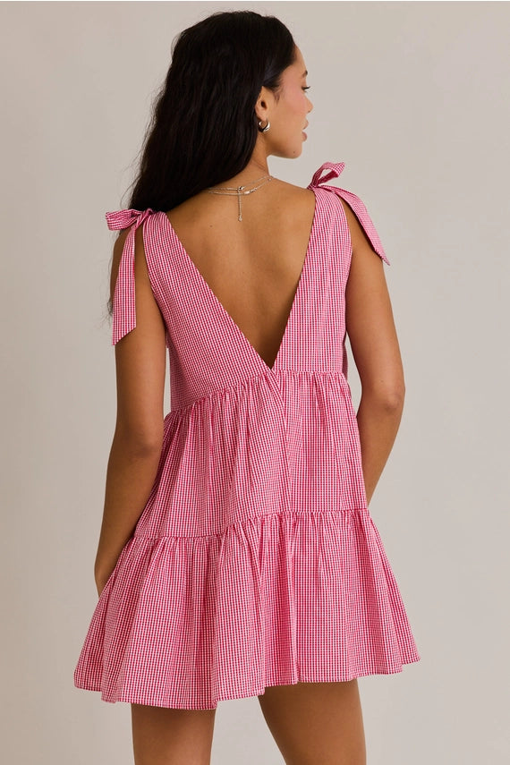 Red Gingham Mini Dress