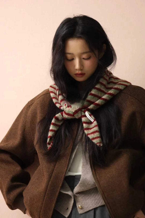 Westover Triangle Scarf (warm stripes)