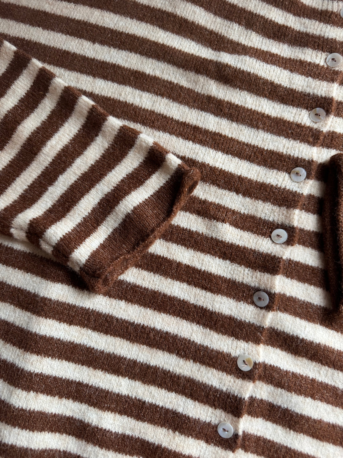 BEST SELLER The Piper Cardigan (ivory/brown stripe)