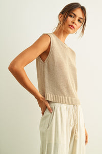 Boxy Cropped Tank (stone)