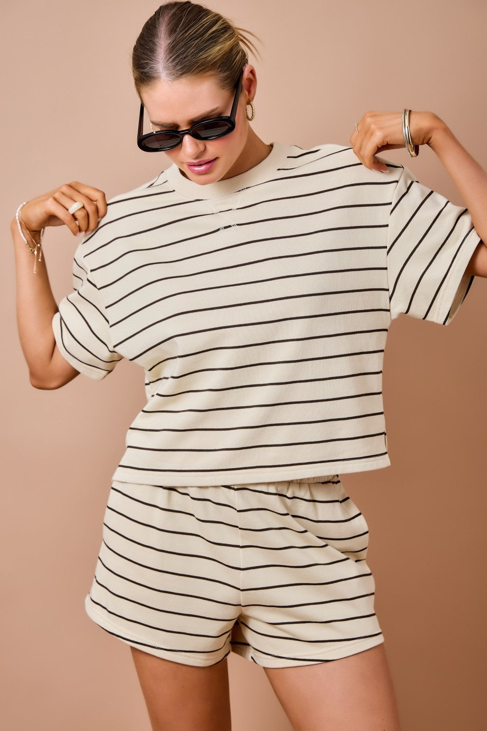 Darby Striped Shorts (ivory)