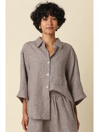 Gabi Gingham Linen Shirt